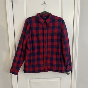 LL Bean Quilt Lined Flannel Shacket  Women’s Medium Regular